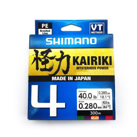 Shimano Kairiki 4 300m Multicolor geflochtene Schnur