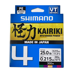 Shimano Kairiki 4 300m Multicolor geflochtene Schnur