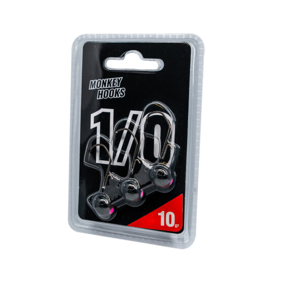 Monkey Lures Monkey Hooks #1/0 15g Black/Pink