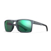 WileyX FOUNDER Matte Graphite Frame Captivate Pol Green Mirror Lens